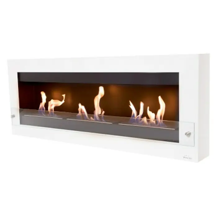 Purline Chimenea de bioetanol Melibea - 1.360 x 165 x 540 mm, Blanco - Vista angular