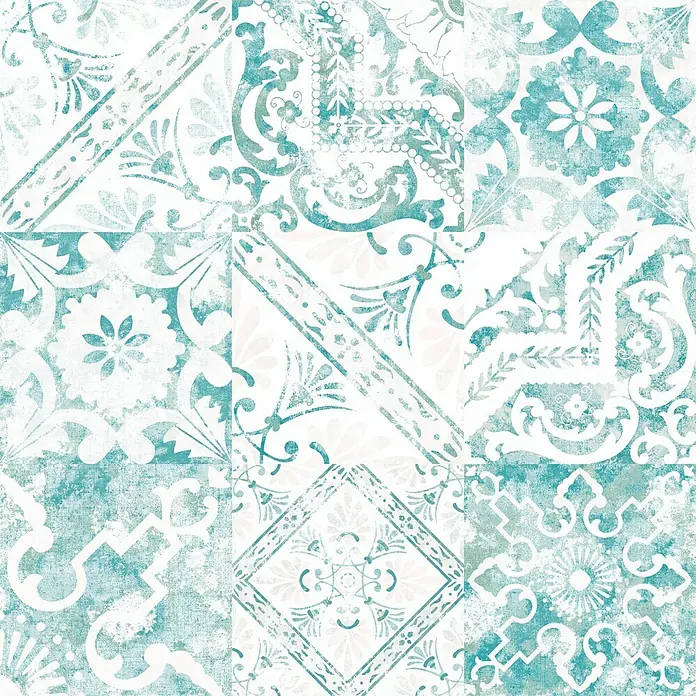 Papel pintado Hidráulico - Verde, 10,05 x 0,53 m - Vista superior