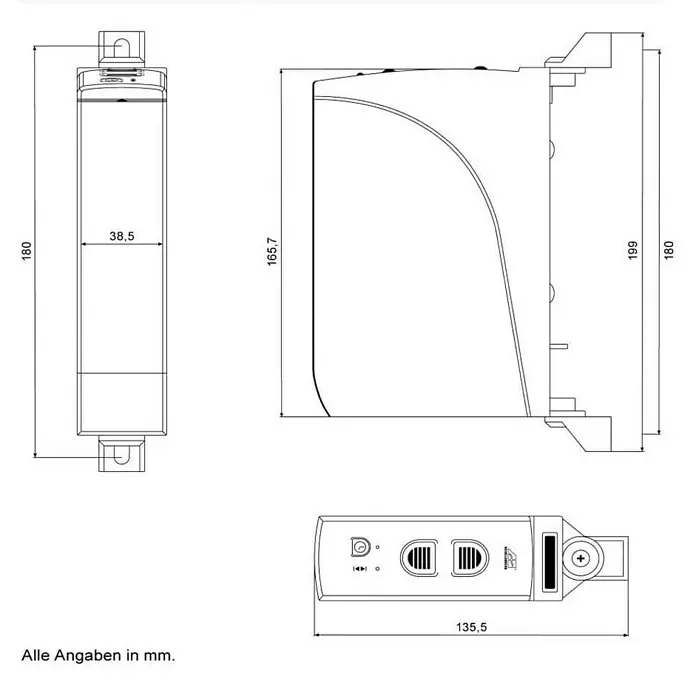 Schellenberg Rollladen-Gurtwickler Rollo Drive 35 - B x H: 39 x 166 mm, Gurtbreite: 14 mm, Zugkraft: 12 kg - Vorderansicht