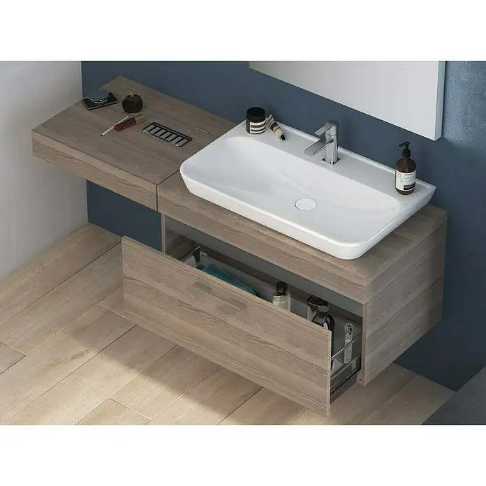 Camargue Loft Waschtischunterschrank - 90 x 50 x 36 cm, Eiche Cordoba, Matt - Stimmungsaufnahme