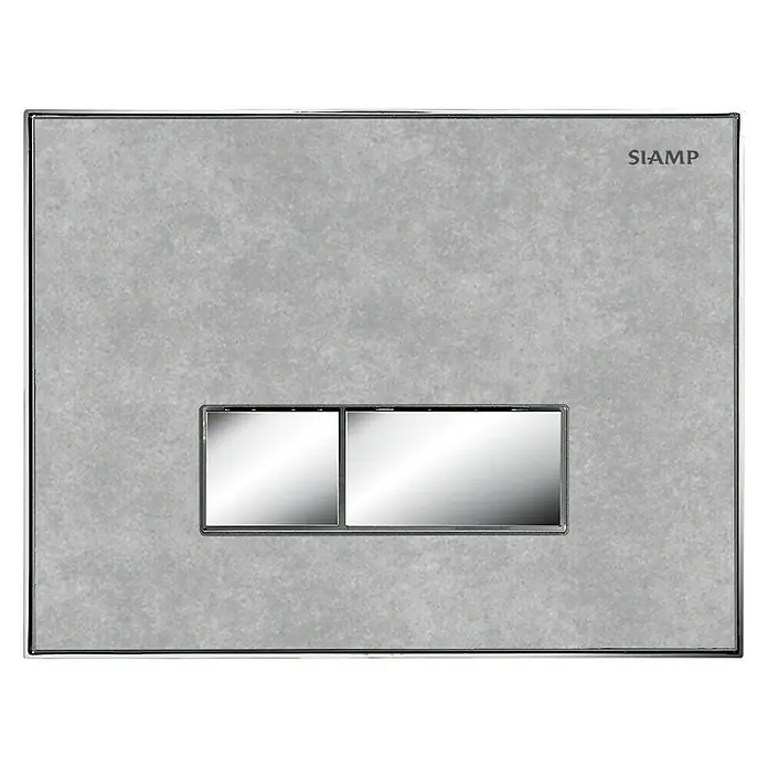 Siamp Betätigungsplatte Album 90 - Beton/Chrom, 2-Mengen-Spülung