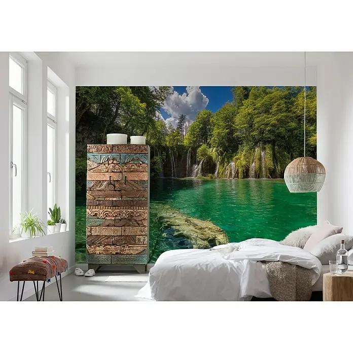 Komar Fototapete Eden Falls - 8 -tlg., B x H: 368 x 254 cm, Papier - Stimmungsaufnahme