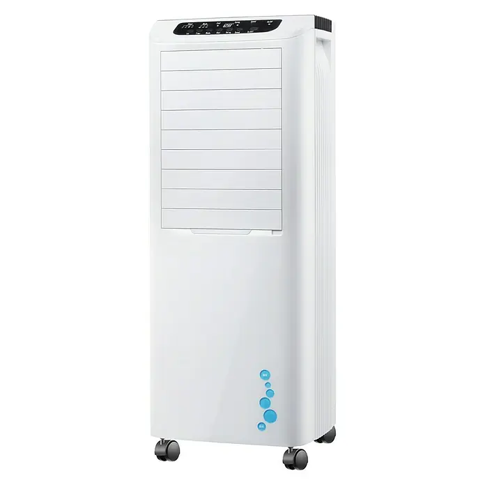 PR Klima Climatizador evaporativo 18L - Blanco/Negro, Altura: 81 cm, 80 W, Ruedas para transporte