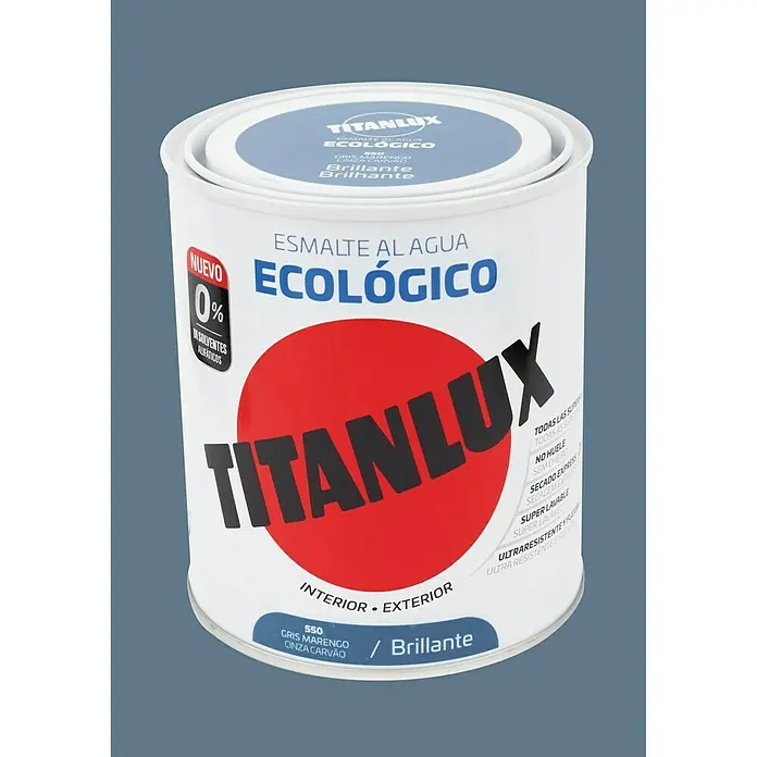Titanlux Esmalte de color Eco - Gris marengo, 750 ml, Brillante