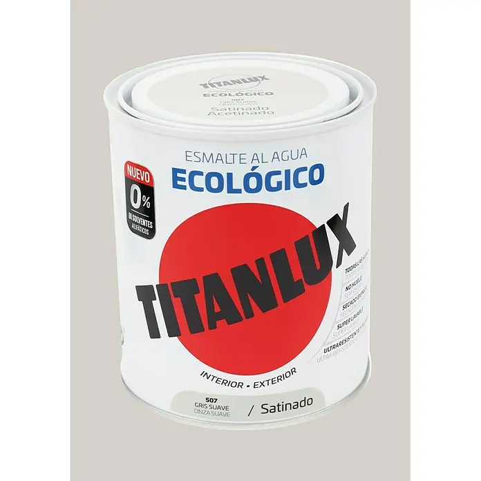 Titanlux Esmalte de color Eco - Gris suave, 750 ml, Satinado