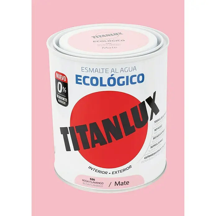 Titanlux Esmalte de color Eco - Rosa flamingo, 750 ml, Mate