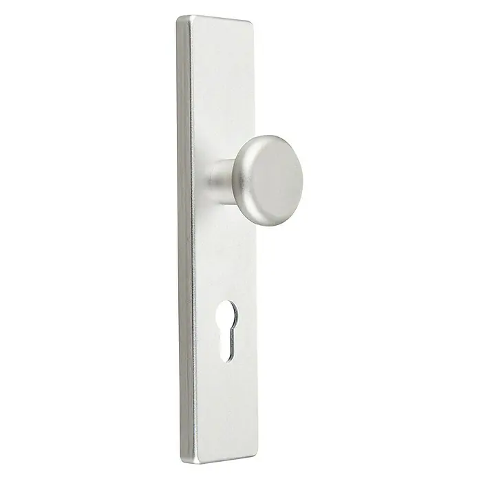 Abus Schutzbeschlag SB 500 - Wohnungsabschlusstür, Aluminium, Türstärke: 37 mm - 42 mm, Knopf außen, Drücker innen - Vorderansicht