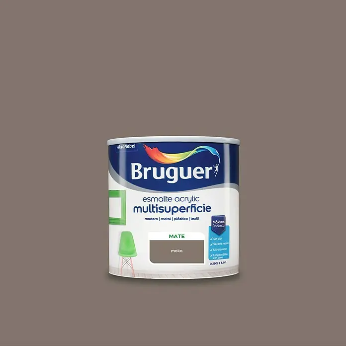 Bruguer Esmalte de color Acrylic Multisuperficie - Mocca, 250 ml, Mate
