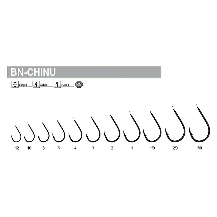 Tubertini Anzuelo de pesca BN-CHINU T.8 - 25 uds., Pez objetivo: Pez depredador