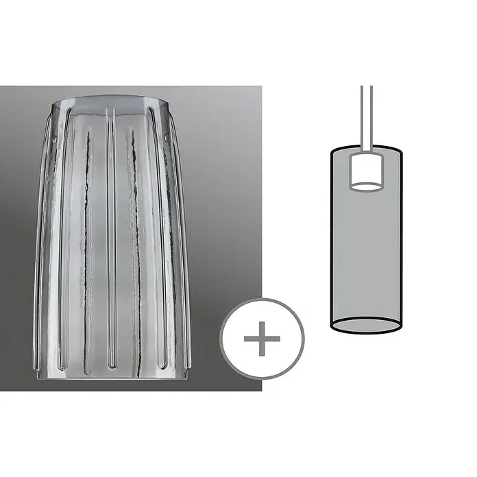 Paulmann URail 2Easy Lampenschirm Drio - Durchmesser: 15,2 cm, Transparent, Schwarz, Glas, Rund - Anwendungsbeispiel