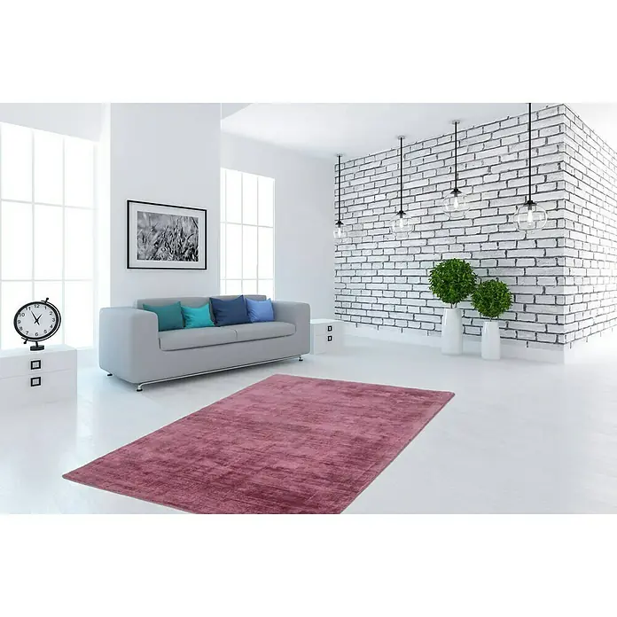 Kayoom Teppich Dhaka - Puderrosa, L x B: 150 x 80 cm, 100 % Viskose - Stimmungsaufnahme