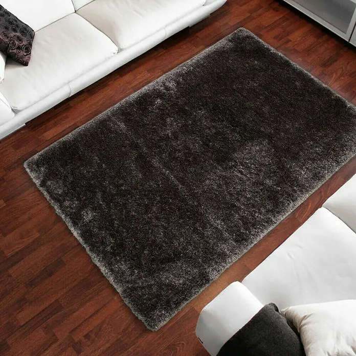 Kayoom Hochflorteppich Macas - Graphit, 290 x 200 cm, 100 % Polyester - Stimmungsaufnahme