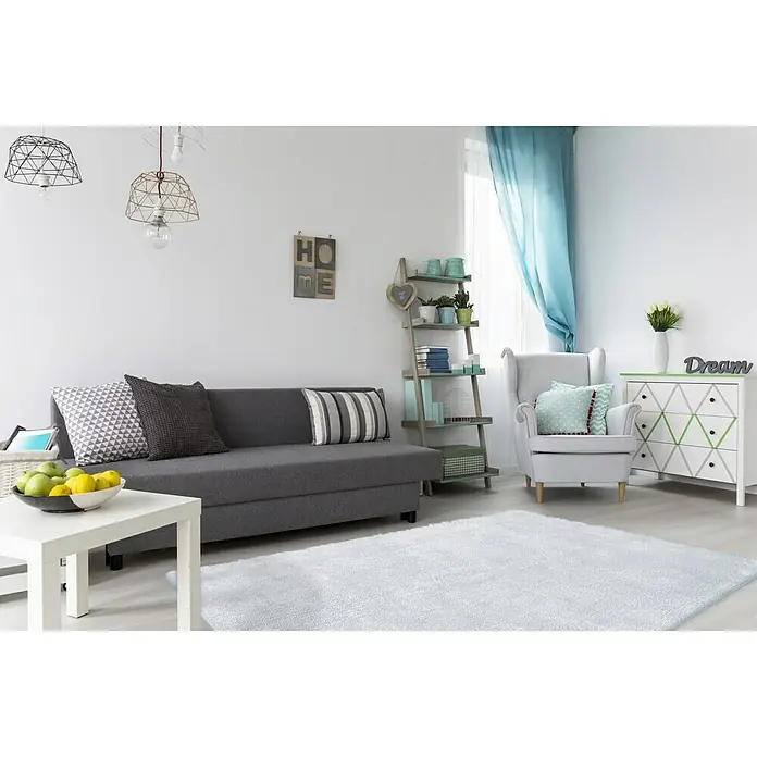 Kayoom Hochflorteppich Bali - Puderblau, L x B: 150 x 80 cm, 100 % Polyester - Stimmungsaufnahme