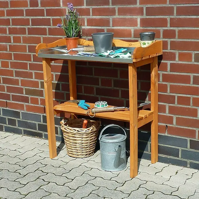 Promadino Pflanztisch - 38 x 84 x 90 cm, Kiefer - Stimmungsaufnahme