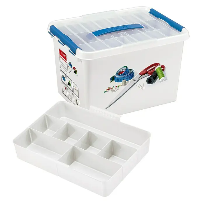 Sunware Nähkasten Q-Line - L x B x H: 40 x 30 x 26 cm, Kunststoff - Linke Seitenansicht