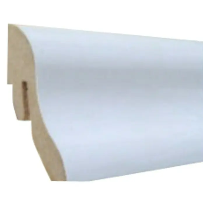 Amco Sockelleiste Clip-Technik - Weiß Hochglanz, L x B x H: 2,5 m x 23 mm x 40 mm, Foliert