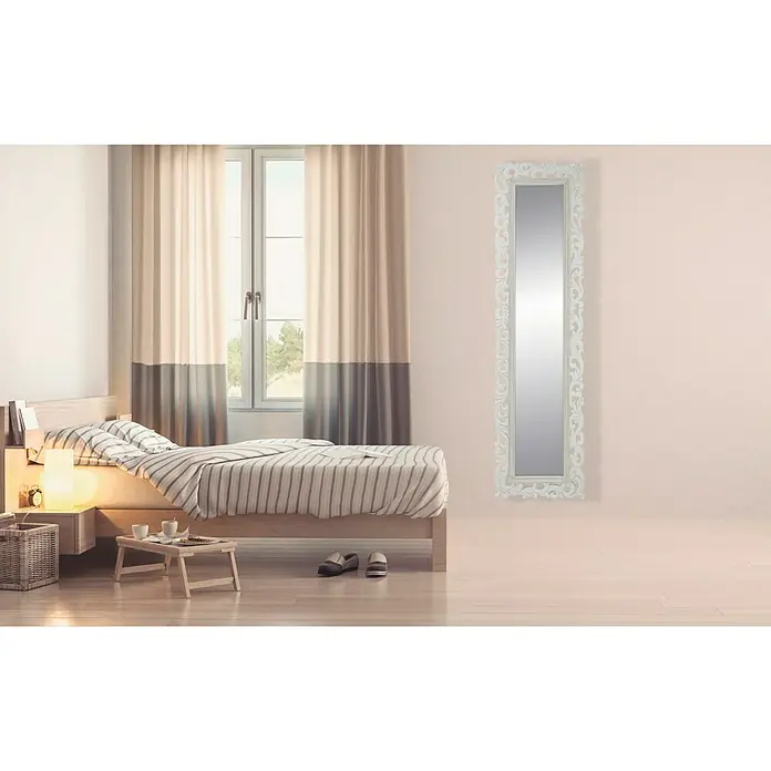 Espejo Ribera - 40 x 150 cm, Blanco/Plateado