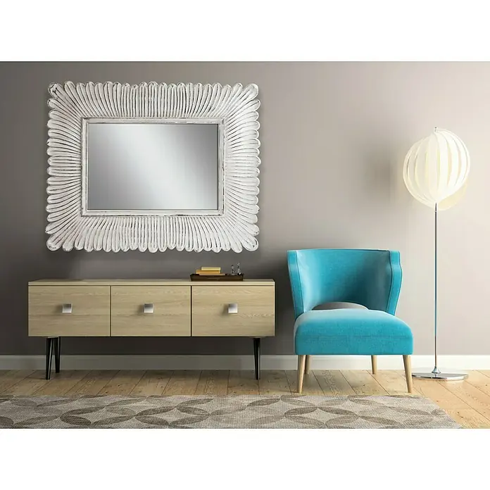 Espejo Fortuny - 120 x 150 cm, Blanco/Plateado