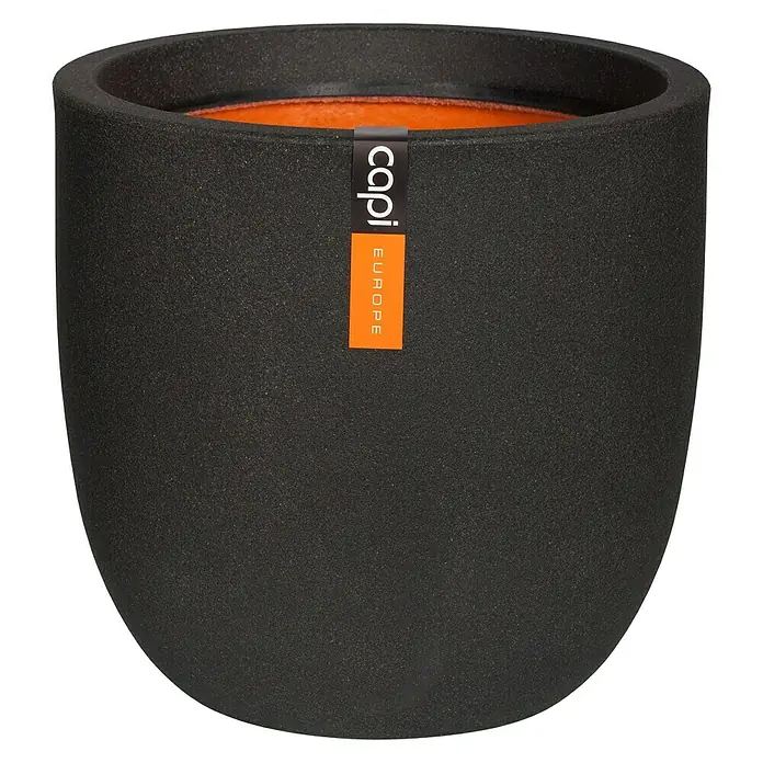 Capi Europe Urban Binnenpot, rond Smooth NL - Buitenmaat (Ø x h): 43 x 41 cm, Zwart, Kunststof, Mat - Vooraanzicht