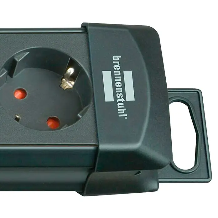 Brennenstuhl Premium-Line Steckdosenleiste - Anzahl Steckdosen Schuko: 6 Stk., Schwarz, Kabellänge: 3 m, Max. Anschlussleistung: 3.680 W