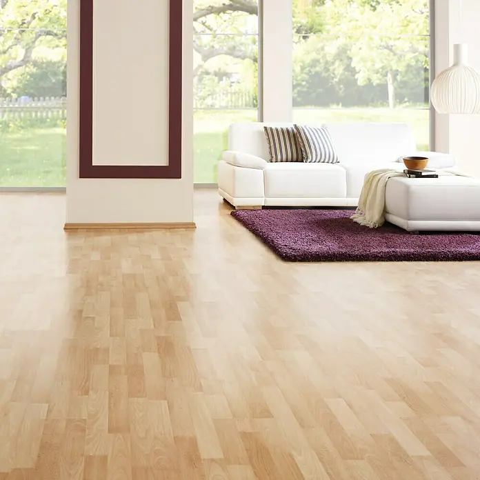 LOGOCLIC Classico Laminaat Beukenhout Moldau - 1.285 x 192 x 8 mm, Driestrooks planken - Sfeeropname