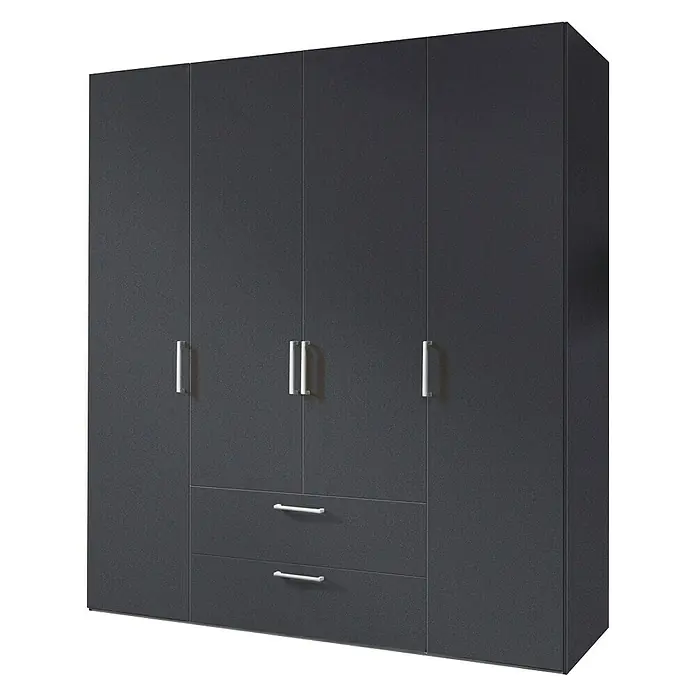 Express Möbel Kleiderschrank Brooklyn - L x B x H: 58 x 200 x 216 cm, Graphit, Ohne Spiegel, Anzahl Schubladen: 2 Stk. - Rechte Seitenansicht