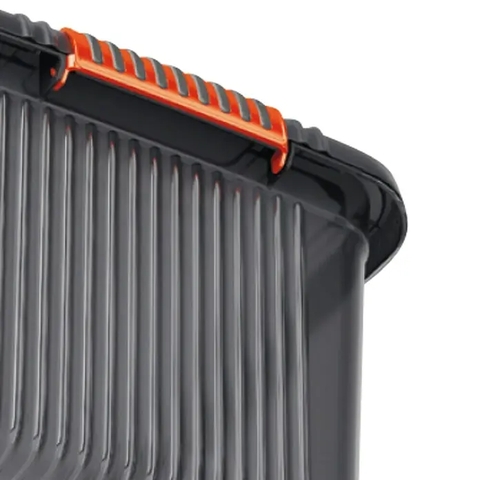 KIS Aufbewahrungsbox K-Latch XXL - L x B x H: 59 x 39 x 45 cm, Grau, Orange, Kunststoff