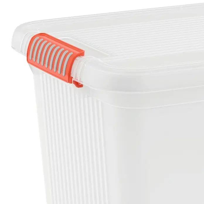 KIS Aufbewahrungsbox K-Latch XXL - L x B x H: 59 x 39 x 45 cm, Transparent, Orange, Kunststoff