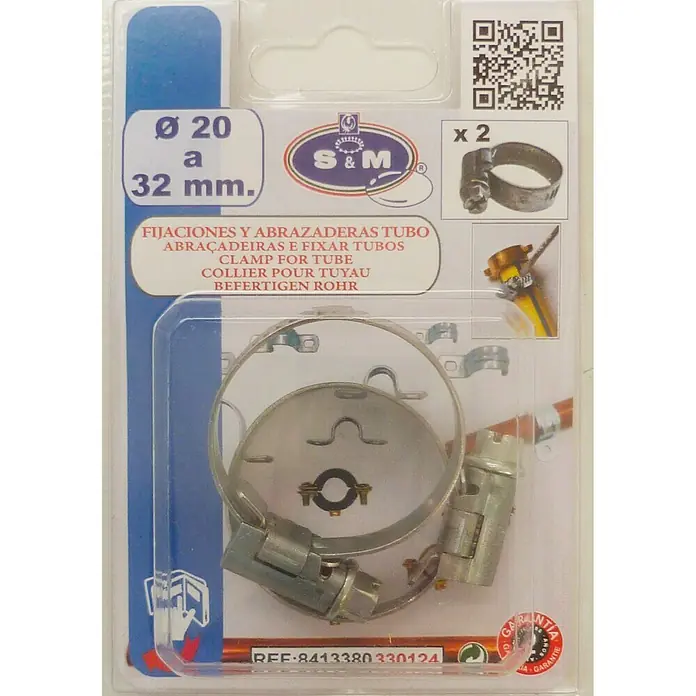 Abrazadera para manguera 9 mm - Alcance de sujeción: 20 - 32 mm, 2 uds.