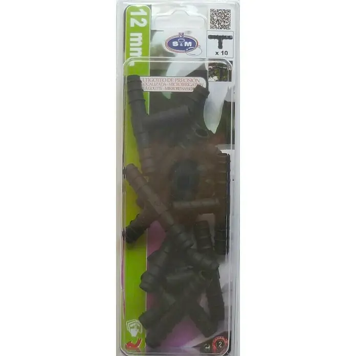 Pieza T goteo - 12 mm, 10 ud.