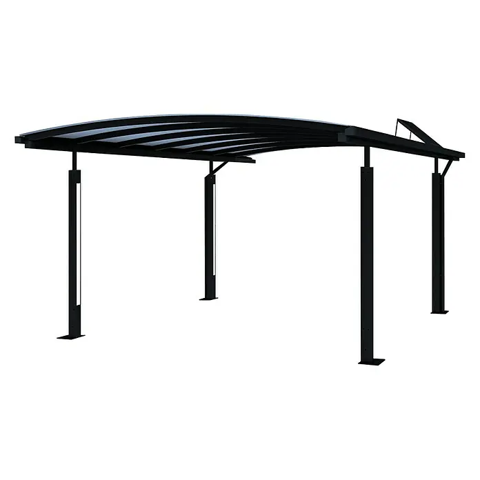 Abson Calux Carport - 5,52 x 3,52 x 2,4 m, Einfahrtshöhe: 2,1 m, Mit LED/Ohne Solar - Vorderansicht