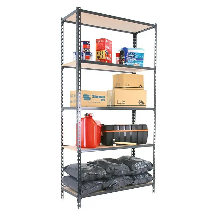 Simonrack Maderclick Metallregal Maderclick Plus - L x B x H: 40 x 100 x 200 cm, Traglast: 150 kg/Boden, Anzahl Böden: 5 Stk., Stecken, Anthrazitgrau
