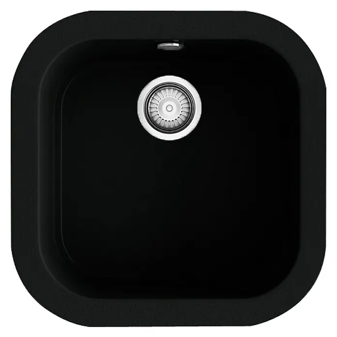 Poalgi Fregadero encastrable Ámbar - 48,5 x 48,5 cm, Gelcoat, Negro