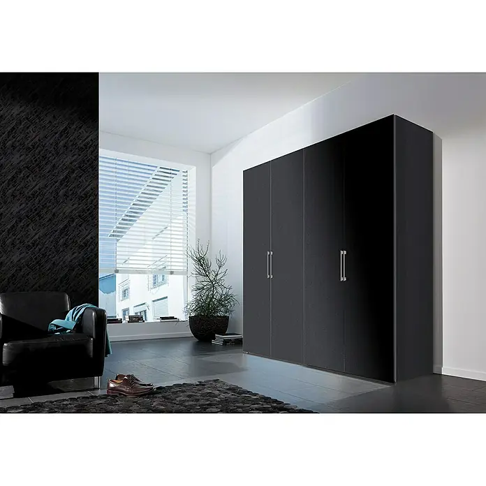 Express Möbel Drehtürschrank Brooklyn - L x B x H: 58 x 200 x 216 cm, Graphit, Ohne Spiegel - Stimmungsaufnahme