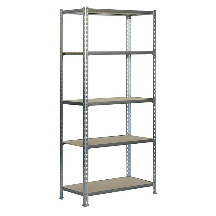 Simonrack Maderclick Metallregal Maderclick Super Plus - L x B x H: 50 x 110 x 200 cm, Traglast: 150 kg/Boden, Anzahl Böden: 5 Stk., Stecken, Silber - Ansicht von oben