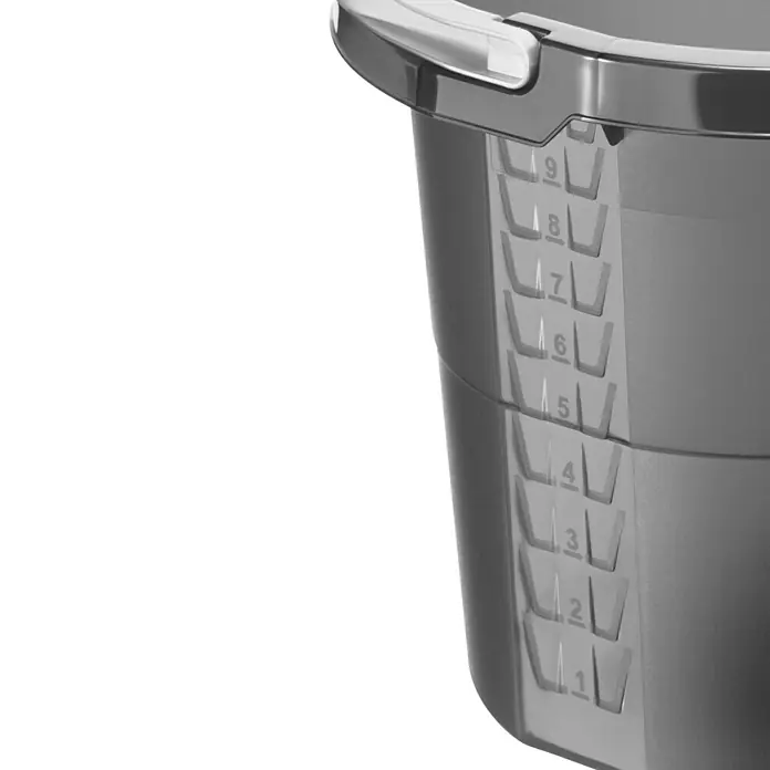Rotho Kanta Skaleneimer Daily - 10 l, Sive boje, Polipropilen - Pogled sprijeda