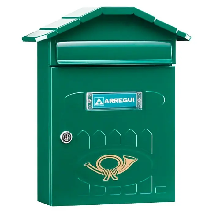 Arregui Villa Buzón de correo E-5003 - Acero, L x An x Al: 24 x 10 x 36 cm, Verde