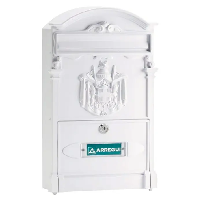 Arregui Residencia Buzón de correo E-2611 - Acero, L x An x Al: 26 x 9 x 42 cm, Blanco