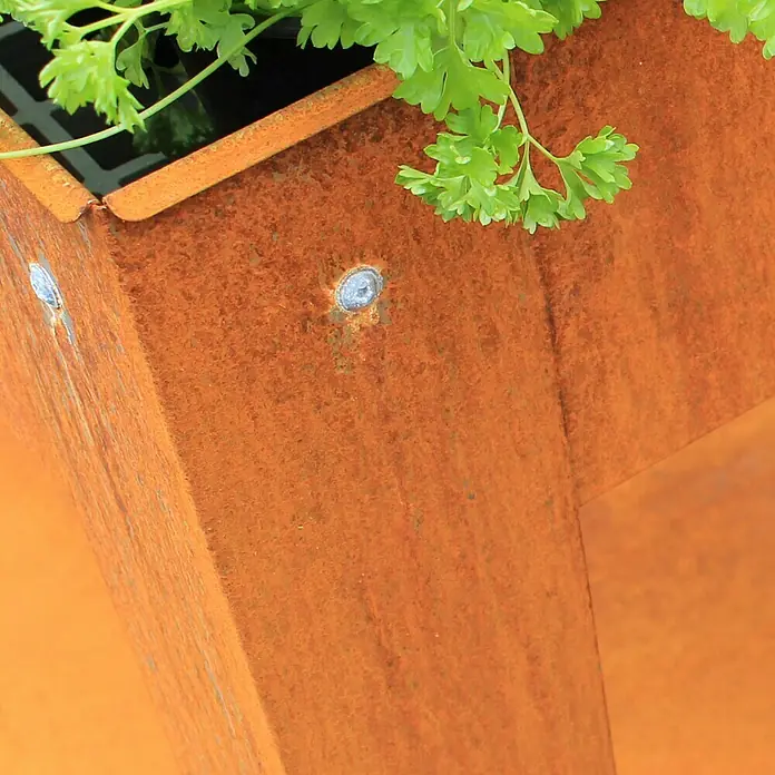 Palatino Exlusive Line Hochbeet - 100 x 40 x 80 cm, Cortenstahl, Rostpatina - Detailaufnahme