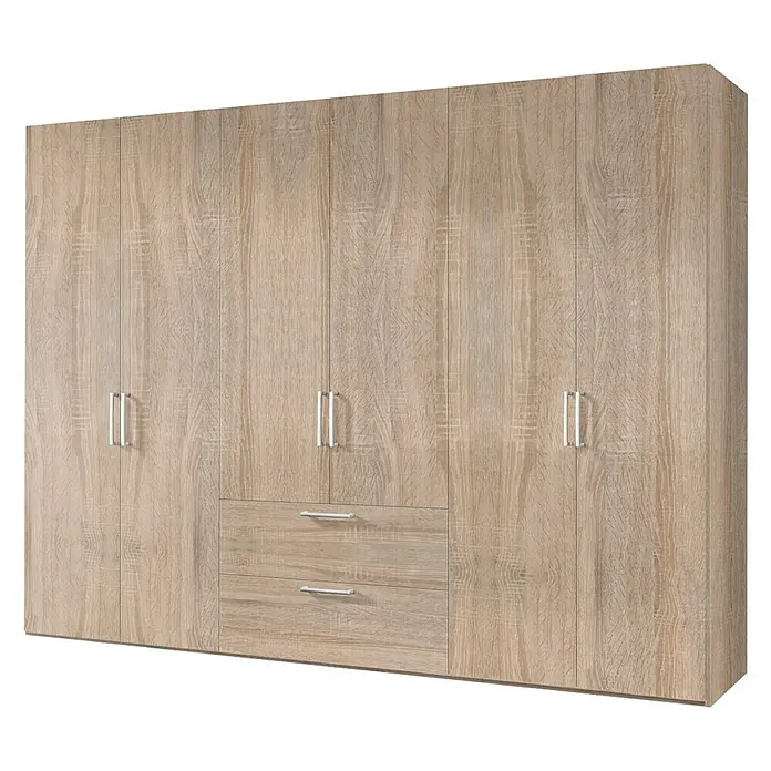 Express Möbel Kleiderschrank Brooklyn - L x B x H: 58 x 300 x 216 cm, Sonoma Eiche, Ohne Spiegel, Anzahl Schubladen: 2 Stk. - Rechte Seitenansicht