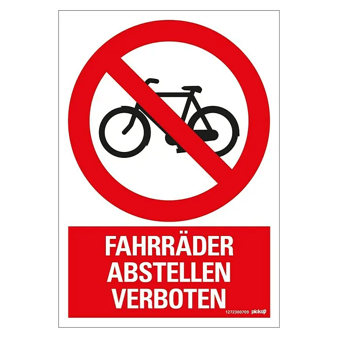 Pickup Verbotsschild - Motiv: Fahrräder abstellen verboten, L x B: 23 x 33 cm - Draufsicht