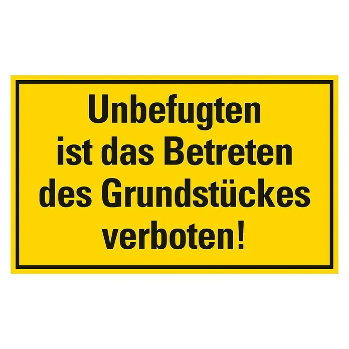 Pickup Verbotsschild - L x B: 33 x 20 cm, Zutritt für Unbefugte verboten - Draufsicht
