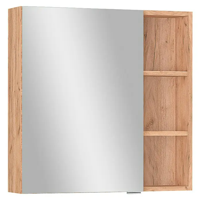 Madera Ormarić s ogledalom - Š x V: 65 x 65 cm, Bez osvjetljenja, Iveral, Svijetli hrast - Pogled sprijeda
