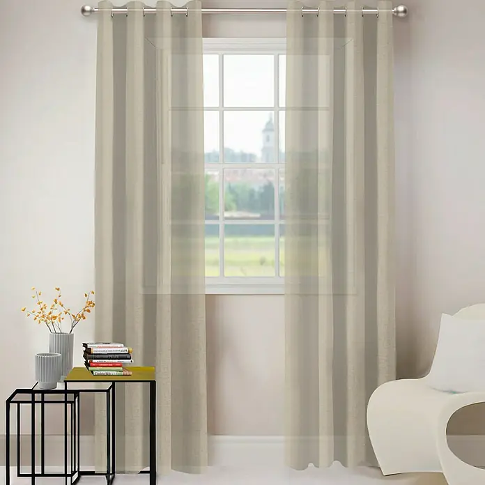 Visillo para ventana Toffy - 140 x 250 cm, 100% poliéster, Beige