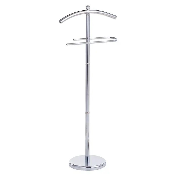 Zeller Present Herrendiener - L x B x H: 43 x 25,5 x 109 cm, Belastbarkeit: 2 kg, Silber - Vorderansicht