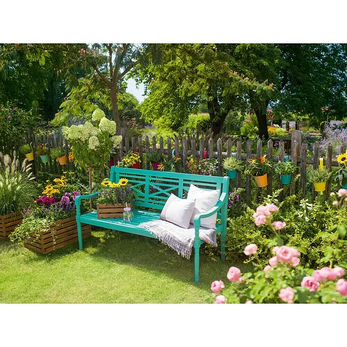 Sunfun Gartenbank Alea - 150 x 62 x 87 cm, Türkis
