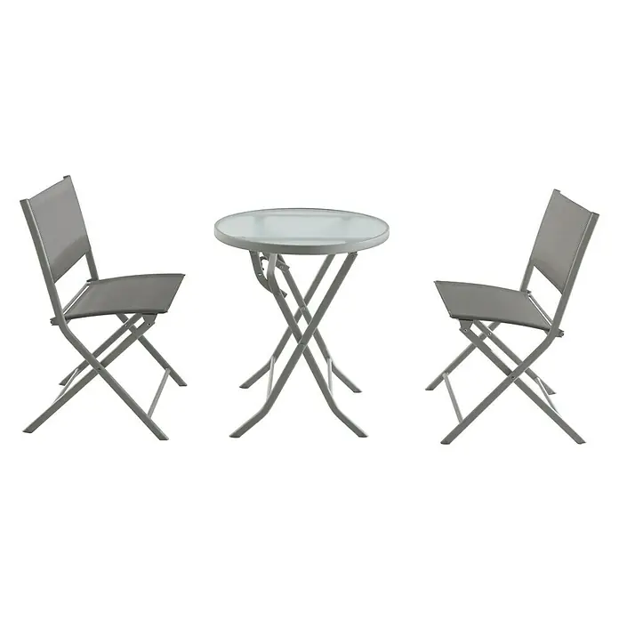 Sunfun Conjunto de muebles de balcón Miren - 3 piezas, Gris