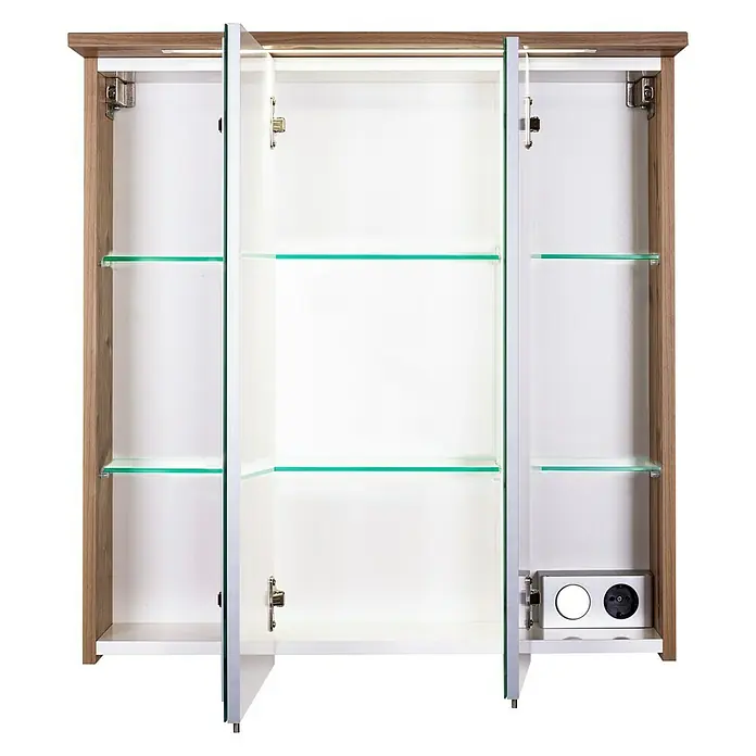 Schildmeyer LED-Spiegelschrank 700.1 Profil 1 - 70,5 x 72,5 cm, Mit Beleuchtung, Spanplatte, Silberfichte - Anwendungsbeispiel