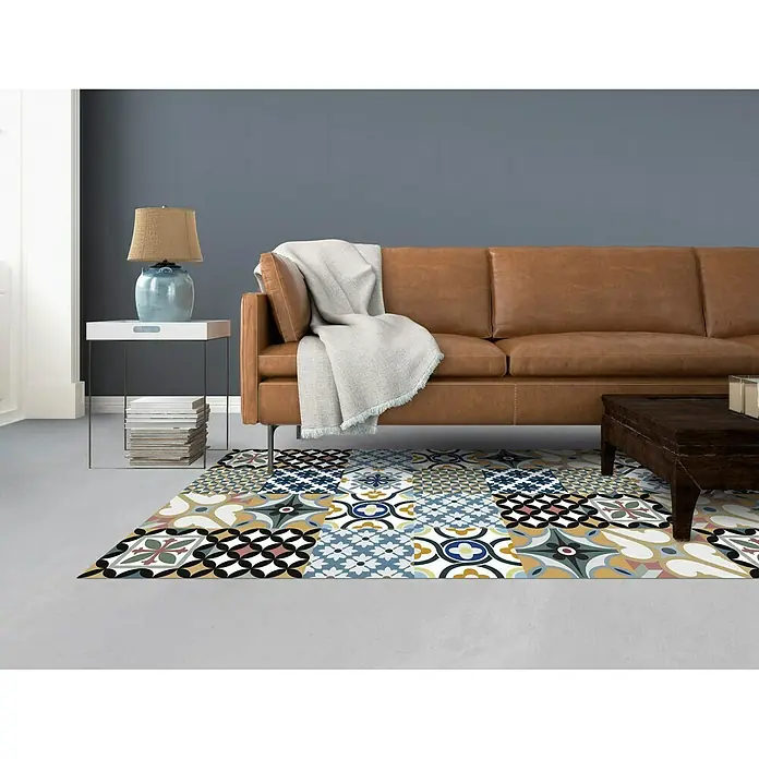 Alfombra de vinilo Croma hidraúlico - Multicolor, 180 x 120 cm