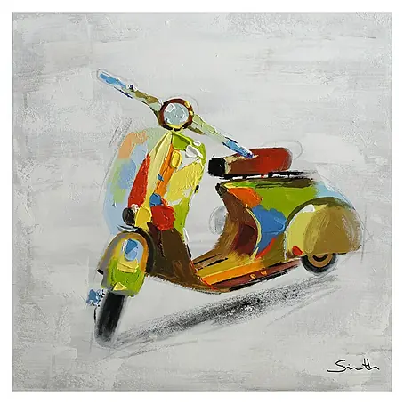Cuadro pintado a mano Dipinto Colorful motorbike